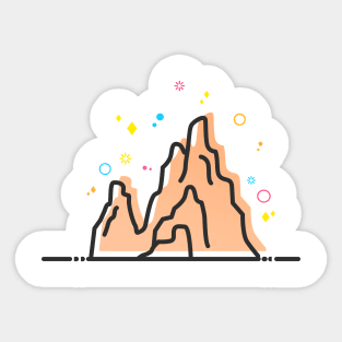 Big Thunder Mountain Theme Park Ride Vector Artwork Sticker